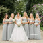 Elegant Off shoulder Tulle Long Bridesmaid Dresses  BMD047