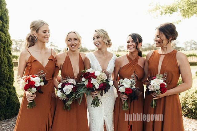 Mismatched Styles Wedding Party Long Bridesmaid Prom Dresses GDW102