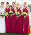 Cheap Lace Top A Line Open Back Chiffon Long Wedding Bridesmaid Dresses, BGP283 - Bubble Gown