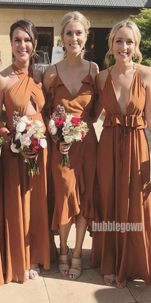 Mismatched Styles Wedding Party Long Bridesmaid Prom Dresses GDW102