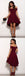 Burgundy Off the Shoulder High Low Simple Cheap Homecoming Dresses, BH102 - Bubble Gown