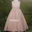 Pink Sleeveless  A-line  Chiffon Flower Girl Dresses, FDH003