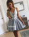 Elegant Deep V-neck Spaghetti Strap Short Homecoming Dresses HDY006
