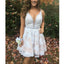 Popular V Neck Lace Applique Beads Cheap Short Homecoming Dresses, BH125