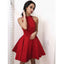 Halter Red Simple Cheap On Sale Short Homecoming Dresses, BH103