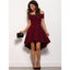 Burgundy Off the Shoulder High Low Simple Cheap Homecoming Dresses, BH102 - Bubble Gown