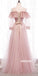 Pink Princess Long Sleeves Tulle Prom Dress  FP1194