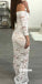 Elegant Sabrina White Lace Mermaid Long Prom Dress  FP1205