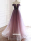 Elegant Off Shoulder Tulle Long Prom Dresses FP1223