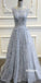 Elegant Lace Top Applique Sleeveless Long Prom Dresses FP1226