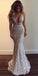 Popular V Neck Mermaid Open Back Long Evening Prom Dresses, WP018