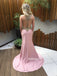 Pink Side Split Unique Mermaid Sexy Long Evening Prom Dress, BGP053