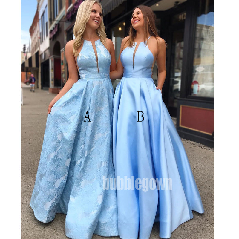 Blue A-line Elegant Affordable Long Prom Dresses GDW113