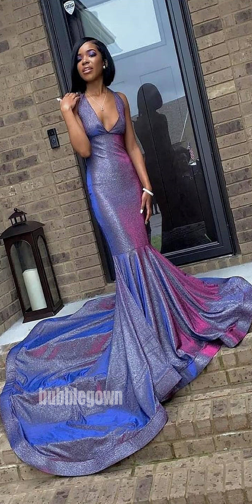 Mermaid V Neck Sexy New Arrival Long Prom Dresses WP035