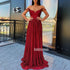 Off the Shoulder Sweetheart A-line Long Bridesmaid Prom Dresses FP1140