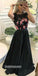 Modest Black Sleeveless Applique Formal A Line Cheap Long Prom Dresses, BGP220