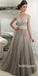 Off the Shoulder Beaded Top Tulle Elegant Evening Long Prom Dress, BGP073