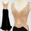Black Side Slit Beading Sexy Evening Party Long Prom Dresses, BG51196
