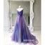 Gradient Spaghetti Strap Formal A Line Long Prom Dresses, WP027