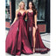 Simple A Line Formal Satin Long Bridesmaid Prom Dresses WP036