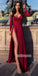 Off the Shoulder Long Sleeves Side Split Long Prom Dresses FP1149