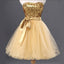 Gold Sequin Shinning Popular Short Cute Homecoming Dresses, BG51439 - Bubble Gown