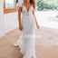 Sexy V-neck Mermaid Applique Lace Bridal Long Wedding Dresses, BGH013