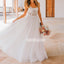 Pretty Flower Spaghetti Strap Applique Tulle Long Wedding Dresses, BGH033