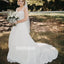 Elegant White V-neck Lace Long Wedding Dresses, BGH076