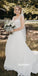 Elegant White V-neck Lace Long Wedding Dresses, BGH076