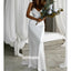 Elegant White Spaghetti Straps Long Wedding Dresses, BGH089