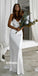 Elegant White Spaghetti Straps Long Wedding Dresses, BGH089