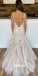 Elegant White Applique Mermaid Long Wedding Dresses, BGH091