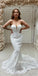 Sweetheart White Lace Applique Mermaid Wedding Dresses, BGH097