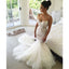 Spaghetti Strap Sweetheart Open Back Mermaid Long Wedding Dresses, BGP232