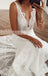 V-neck Sleeveless Lace Bridal Long Wedding Dresses, BGH005